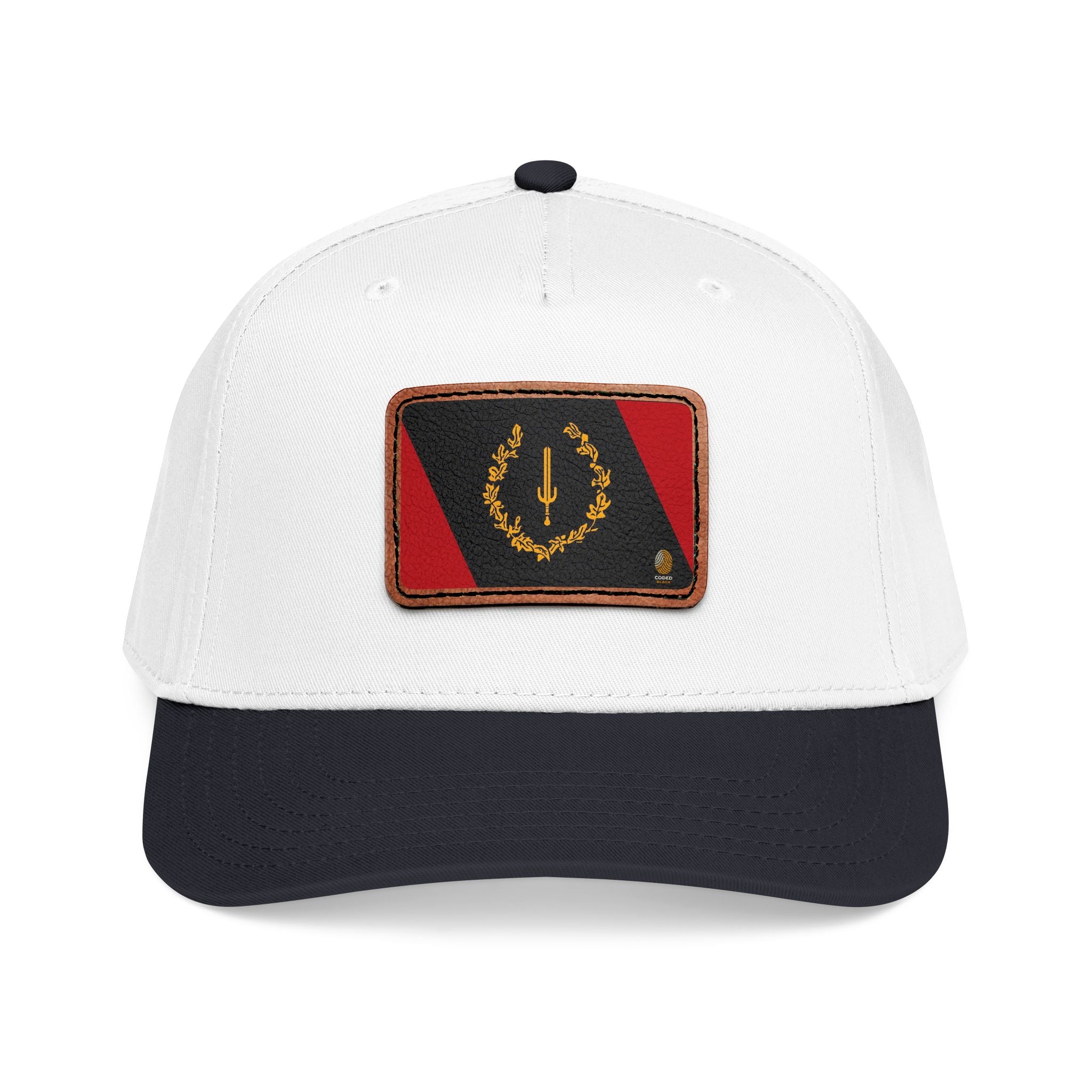 Leather Patch Baseball Cap — Retro Nautical Crest