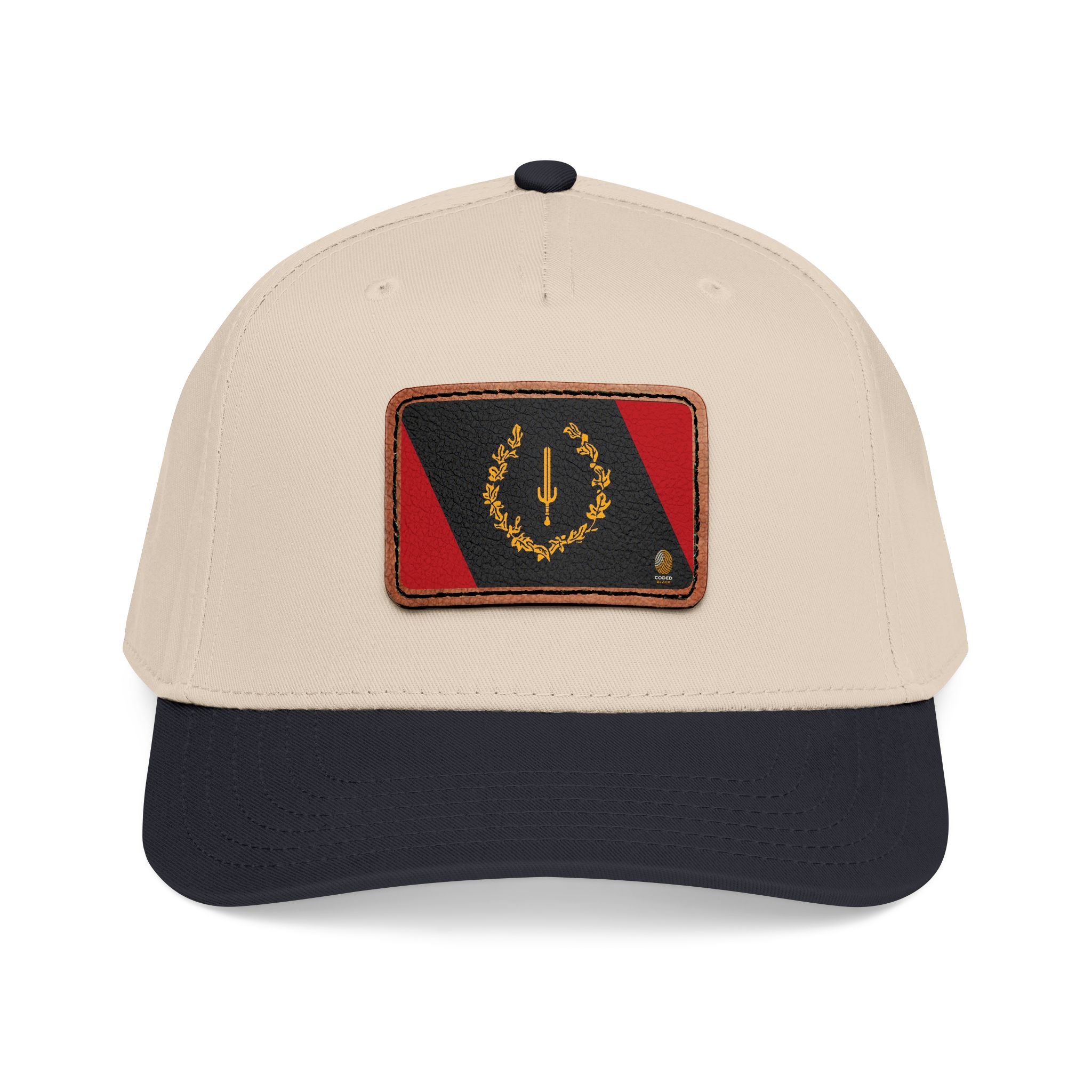 Leather Patch Baseball Cap — Retro Nautical Crest