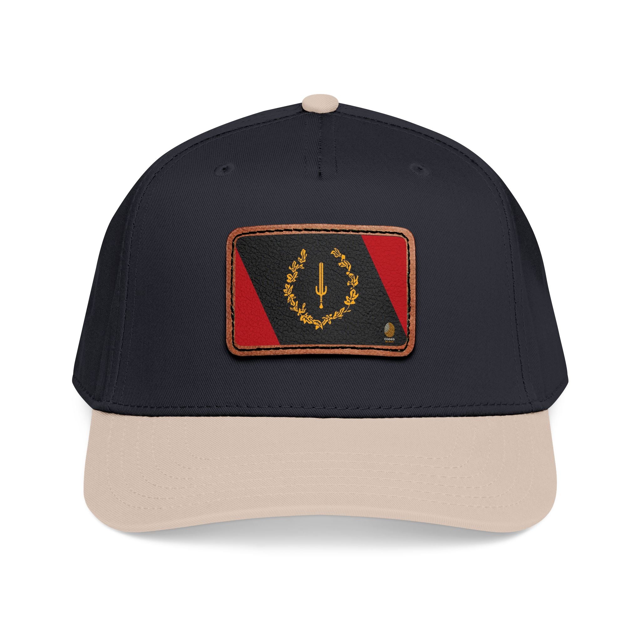 Leather Patch Baseball Cap — Retro Nautical Crest